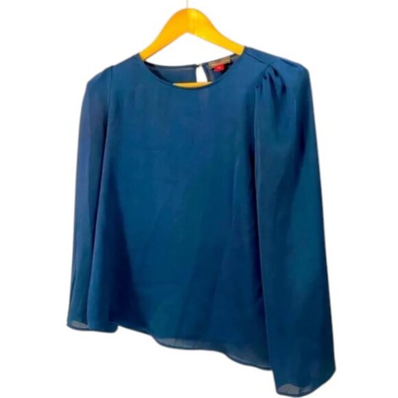 Vince Camuto teal mesh blouse size XS - Picture 1 of 4